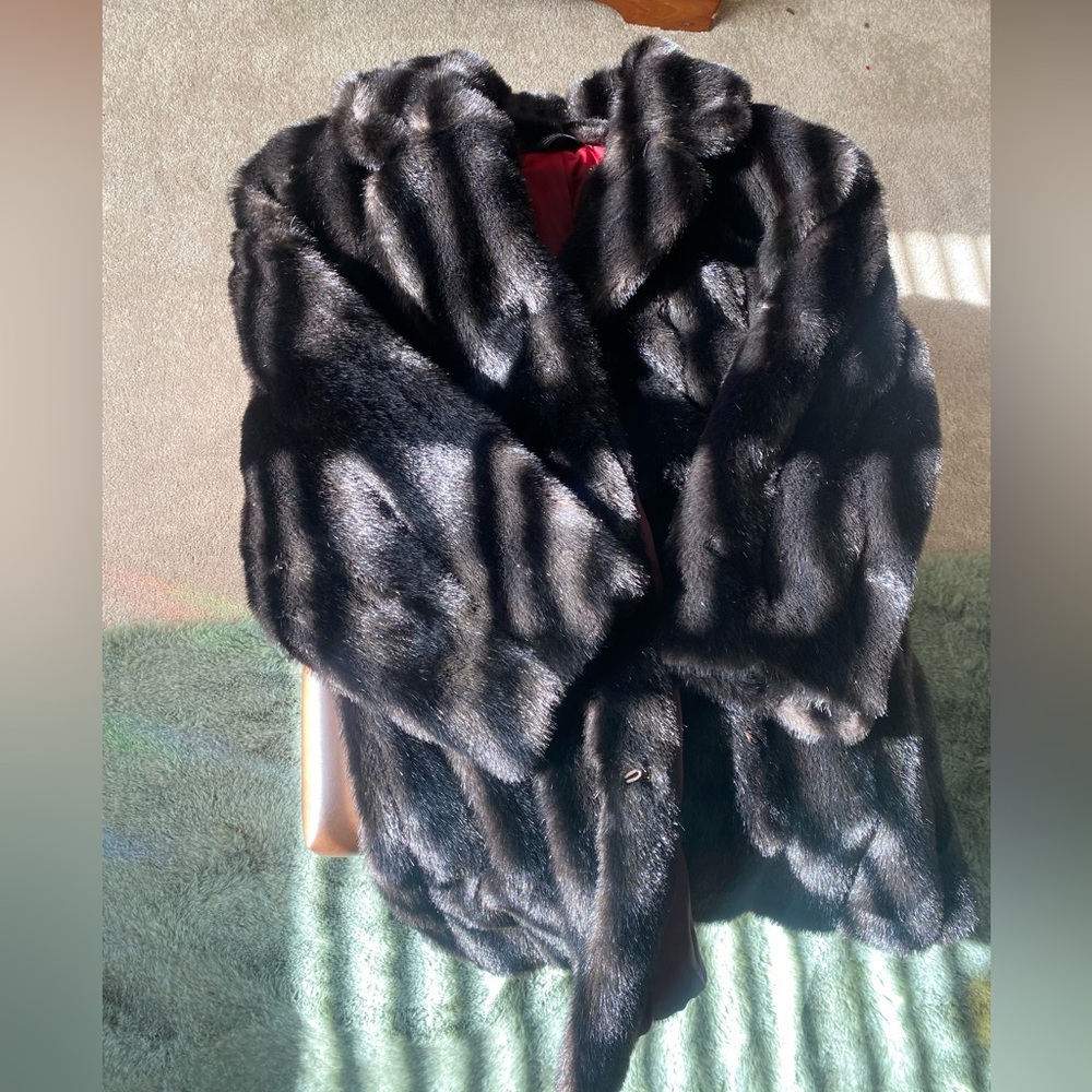 Realistic Faux Fur Luxury Coat Style VI Ltd. Made in USA